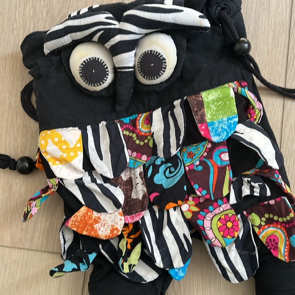Boho Patchwork Colorful Owl Backpack Drawstring O… - image 7